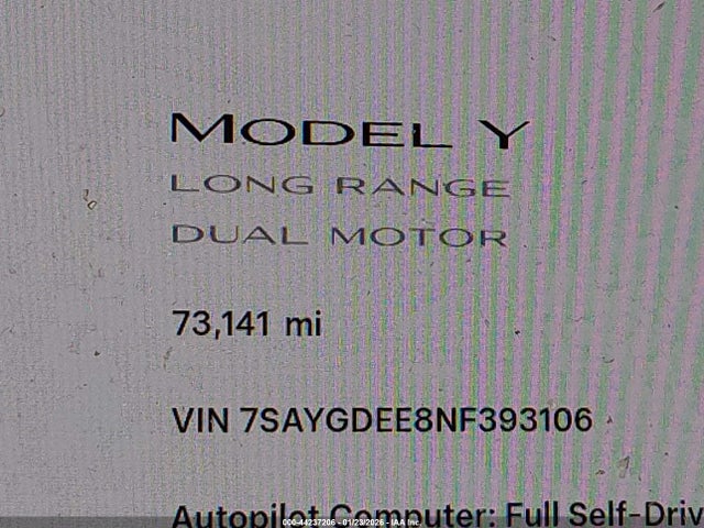 2022 TESLA MODEL Y 7SAYGDEE8NF393106 Photo 6