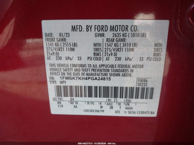 Ford Explorer St-line 2023 1FMSK7KH4PGA24815 Image 9