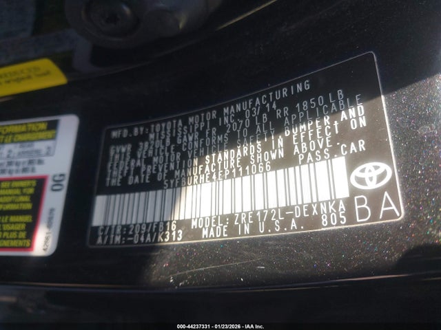 Toyota COROLLA LE 2014 5YFBURHE4EP111066 Image 9