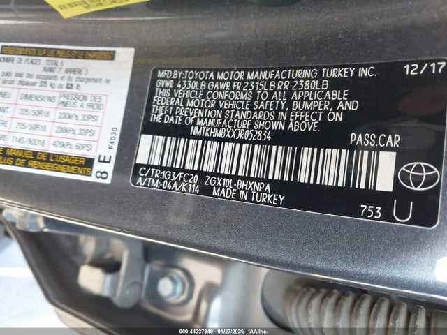 NMTKHMBXXJR052834 Toyota C-HR XLE