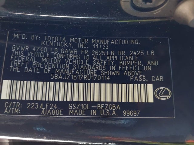 58AJZ1B17RU170114 Lexus Es 350 F Sport Handling