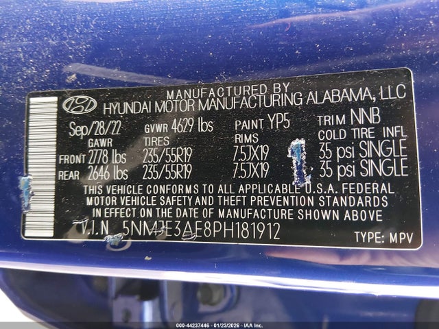 5NMJE3AE8PH181912 Hyundai Tucson Limited