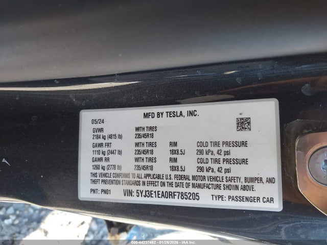 2024 TESLA MODEL 3 5YJ3E1EA0RF785205 Photo 8