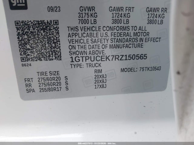 1GTPUCEK7RZ150565 GMC Sierra 1500 4wd Short Box Elevation With 3sb