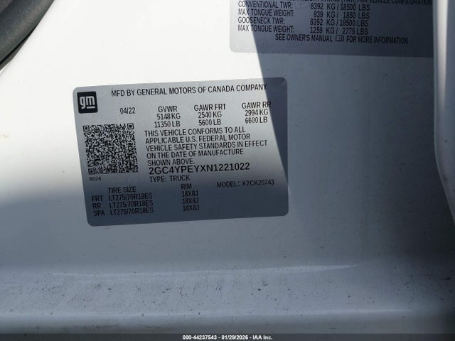 2GC4YPEYXN1221022 Chevrolet Silverado 2500hd 4wd Standard Bed Ltz