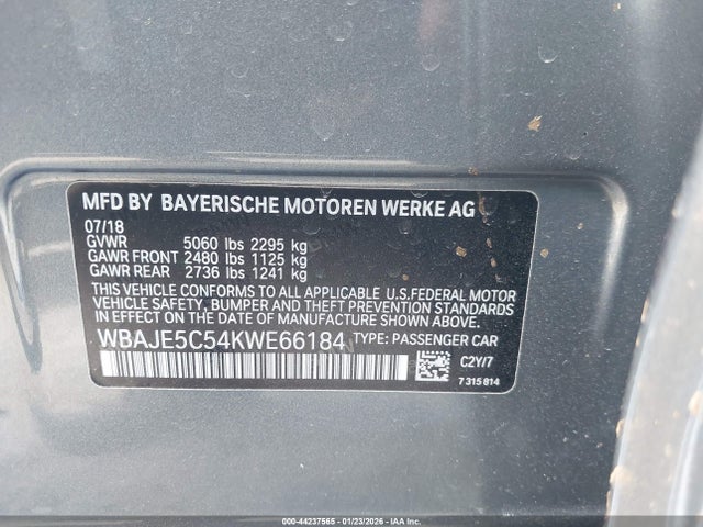 WBAJE5C54KWE66184 BMW 540I