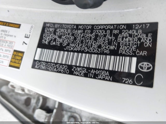 Toyota Prius Prime Premium 2017 JTDKARFP3H3063196 Image 9