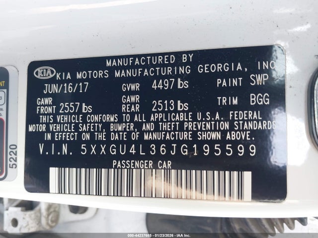 5XXGU4L36JG195599 KIA OPTIMA EX