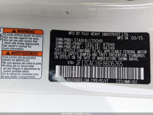 2015 SUBARU BRZ JF1ZCAC16F8606265 Photo 8