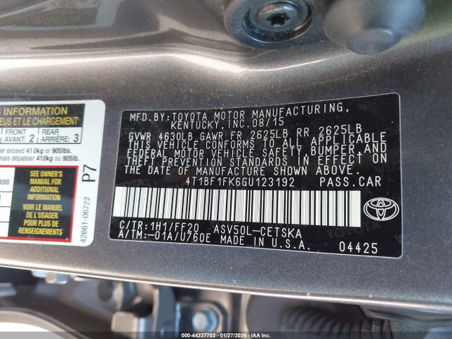 Toyota CAMRY SE 2016 4T1BF1FK6GU123192 Image 9