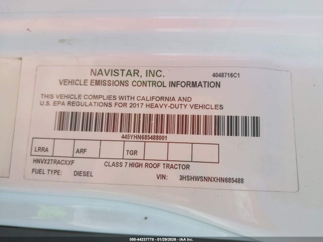 3HSHWSNNXHN685488 International Transtar 8600