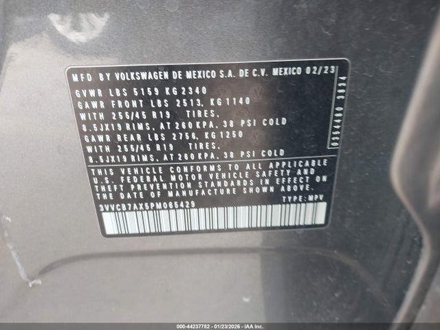 3VVCB7AX5PM065429 Volkswagen Tiguan 2.0t Se R-line Black
