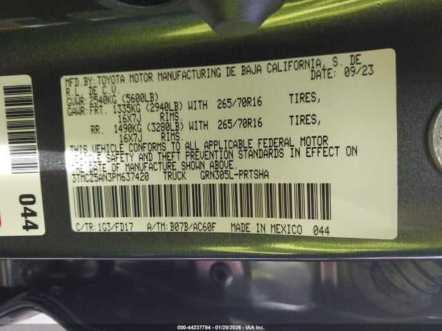 3TMCZ5AN3PM637420 Toyota Tacoma Trd Off Road