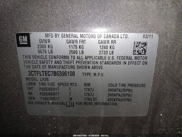 2011 GMC TERRAIN 2CTFLTEC7B6396108 Photo 8