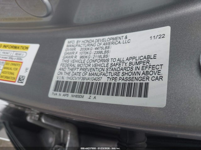 1HGCV1F39NA104057 Honda Accord Sport