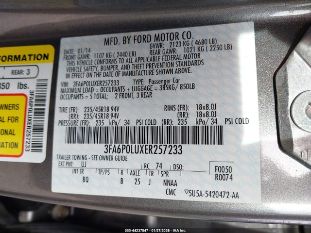 Ford Fusion Hybrid Se 2014 3FA6P0LUXER257233 Image 9