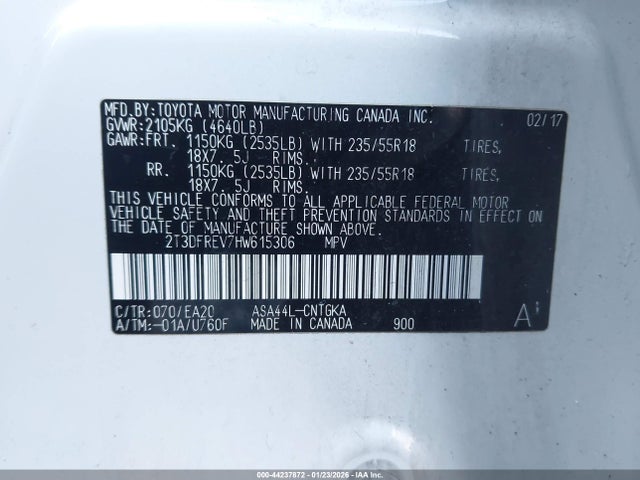 2017 TOYOTA RAV4 2T3DFREV7HW615306 Photo 8