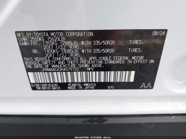 JTMABACA2RA079722 Toyota Bz4x Limited