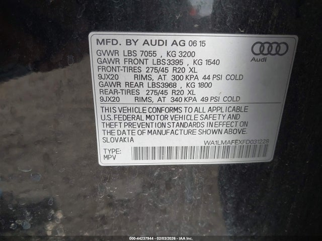 2015 AUDI Q7 WA1LMAFEXFD031228 Photo 8