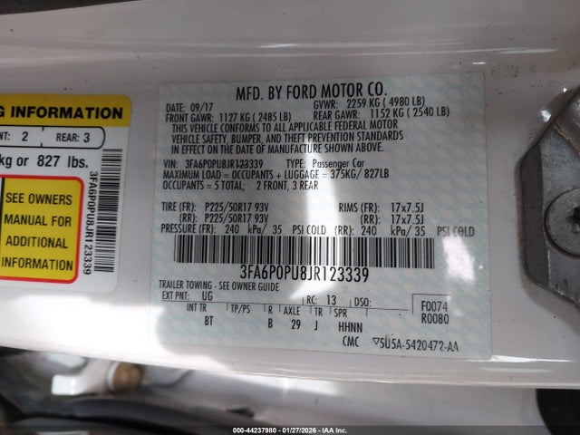 2018 FORD FUSION ENERGI 3FA6P0PU8JR123339 Photo 8