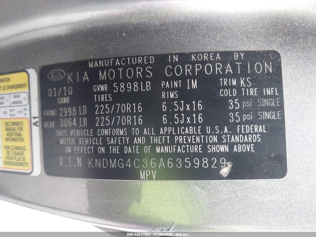 2010 KIA SEDONA KNDMG4C36A6359829 Photo 8