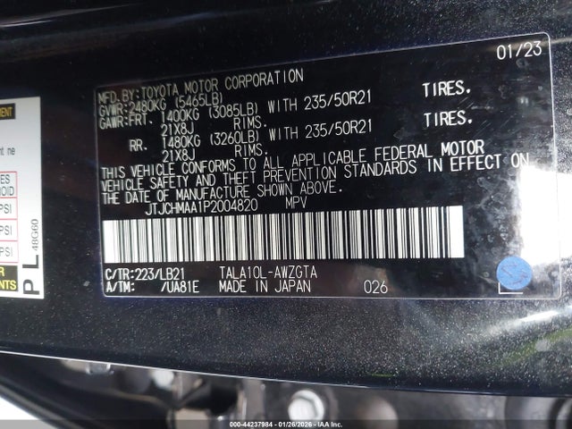 JTJCHMAA1P2004820 Lexus Rx 350 Premium Plus