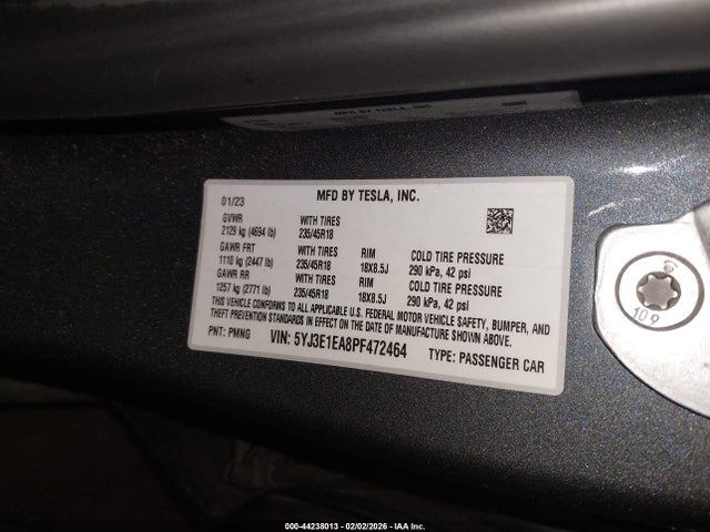 Aukcja sprzedaży 2023 Tesla Model 3 Rear-wheel Drive, vin: 5YJ3E1EA8PF472464, numer aukcji: 44238013