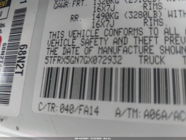 5TFRX5GN7GX072932 Toyota Tacoma Sr