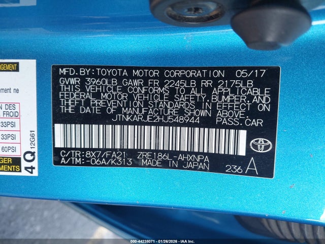 JTNKARJE2HJ548944 Toyota COROLLA IM
