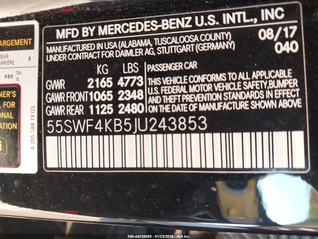 55SWF4KB5JU243853 Mercedes-Benz C 300 4matic