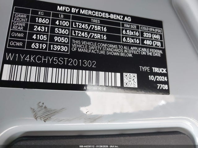 W1Y4KCHY5ST201302 Mercedes-Benz Sprinter 2500 High Roof 4-cyl Diesel