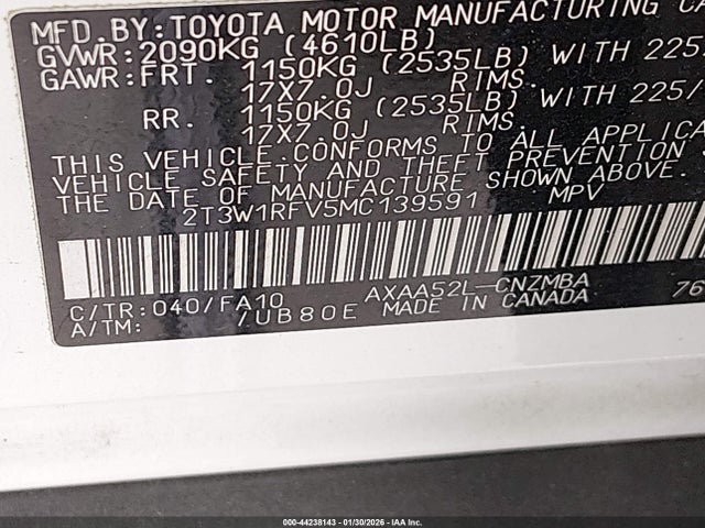 Toyota Rav4 Xle 2021 2T3W1RFV5MC139591 Image 9