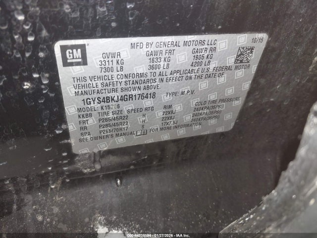 2016 CADILLAC ESCALADE 1GYS4BKJ4GR176418 Photo 8