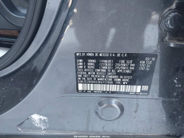 3CZRU6H33KG717806 Honda HR-V LX