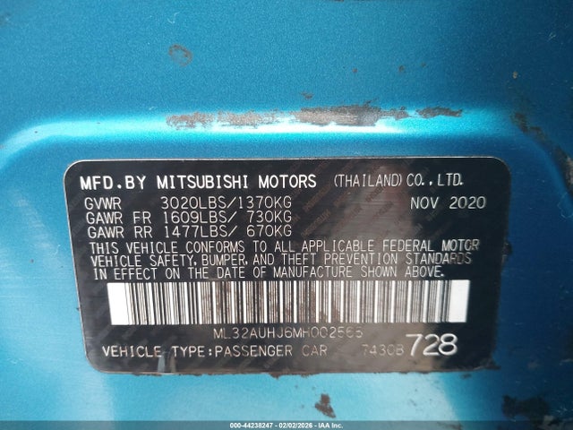 2021 MITSUBISHI MIRAGE ML32AUHJ6MH002565 Photo 8