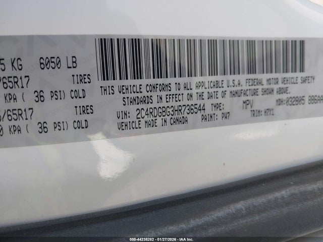 2C4RDGBG3HR736544 Dodge Grand Caravan Se