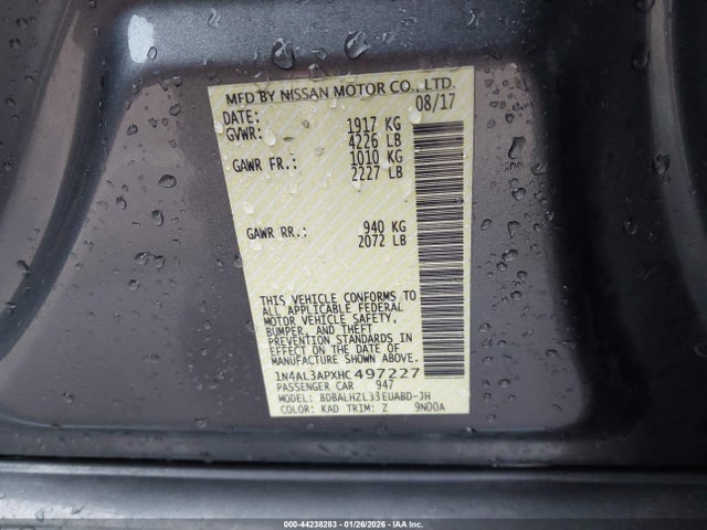 1N4AL3APXHC497227 Nissan Altima 2.5 Sr