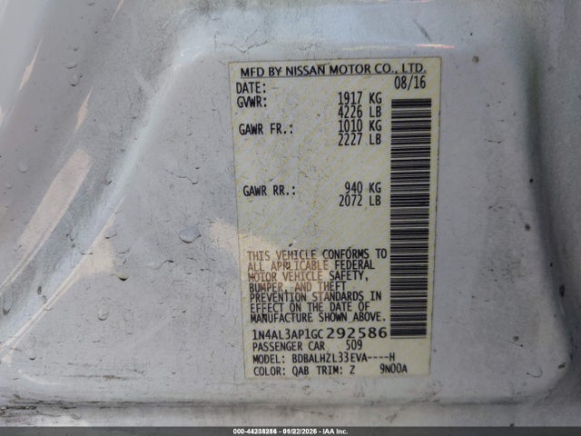Nissan Altima 2.5 Sr 2016 1N4AL3AP1GC292586 Image 9