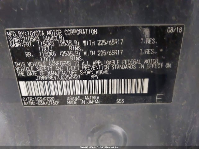 Toyota Rav4 Xle 2018 JTMRFREV7JD254927 Image 9