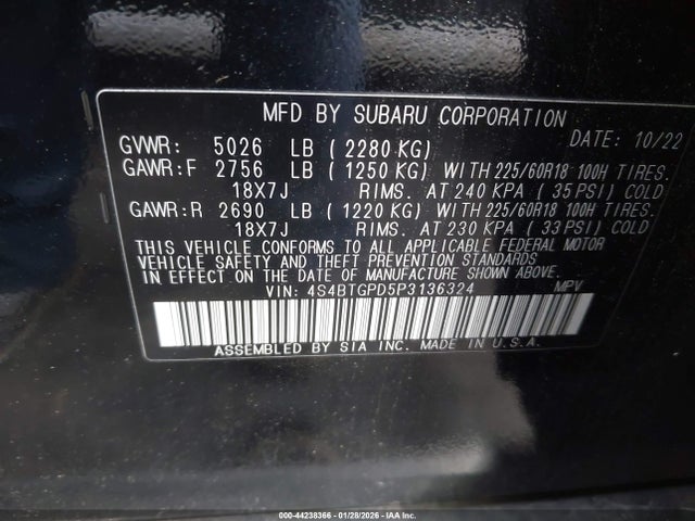 Subaru Outback Touring Xt 2023 4S4BTGPD5P3136324 Image 9