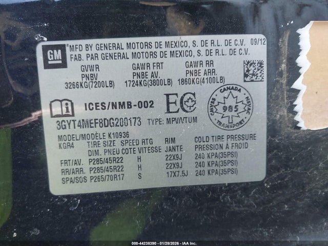 2013 CADILLAC ESCALADE EXT 3GYT4MEF8DG200173 Photo 8