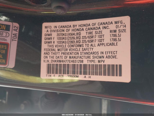 Honda Cr-v Ex-l 2014 2HKRM4H77EH651298 Image 9