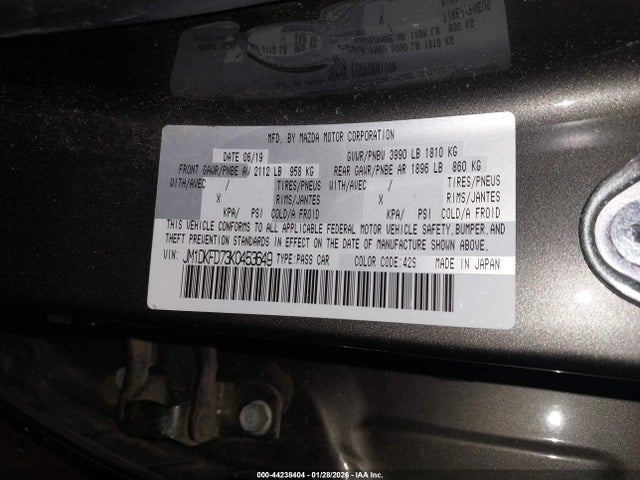 44238404 :رقم المزاد ، JM1DKFD73K0453649 vin ، 2019 Mazda Cx-3 Grand Touring مزاد بيع