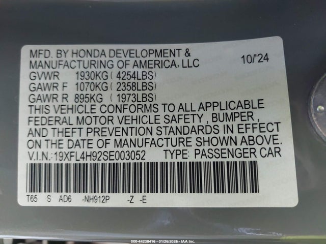 19XFL4H92SE003052 Honda Civic Hybrid Sport Touring
