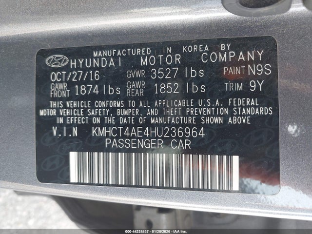 Hyundai ACCENT SE 2017 KMHCT4AE4HU236964 Image 9
