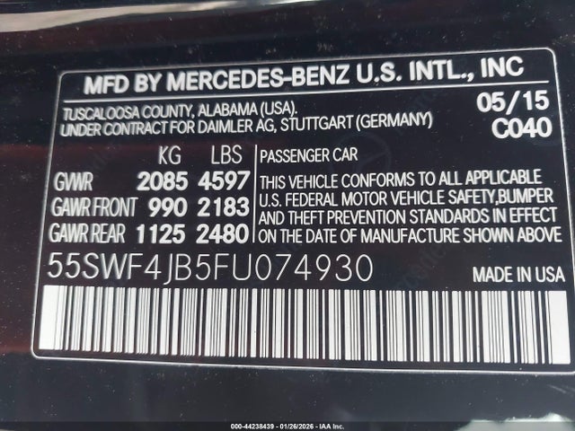 Mercedes-Benz C 300 2015 55SWF4JB5FU074930 Image 9