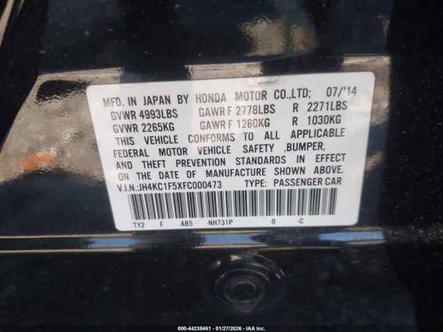 Acura RLX 2015 JH4KC1F5XFC000473 Image 9