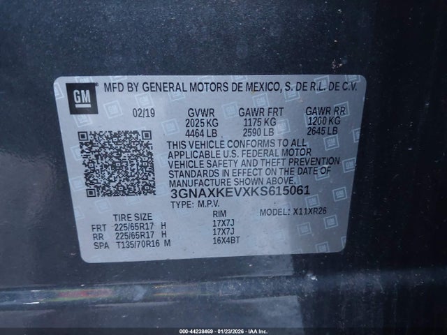 Chevrolet EQUINOX LT 2019 3GNAXKEVXKS615061 Image 9