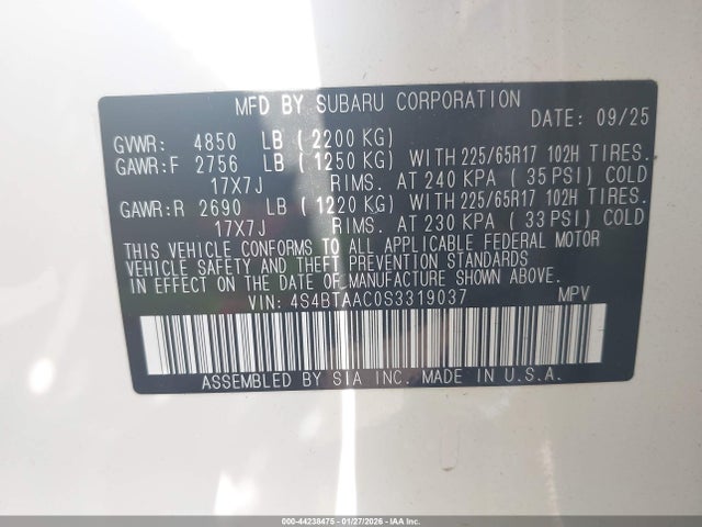 4S4BTAAC0S3319037 Subaru Outback