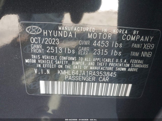KMHL64JA1RA353845 Hyundai SONATA SEL